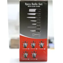 سرویس چاقو آشپزحانه 9 پارچه آکیلیس مدل ACK-KS-600
