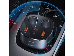 شارژر فندکی سوپر فست شارژ 145 وات یوسامز USAMS US-CC151 C28 245W Fast Car Charger