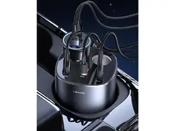 شارژر فندکی سوپر فست شارژ 145 وات یوسامز USAMS US-CC151 C28 245W Fast Car Charger