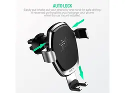 پایه نگهدارنده و شارژر بی سیم سنسور دار راک Rock w29 wireless charging car mount with infrared sensor