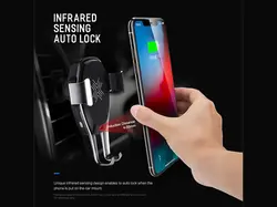 پایه نگهدارنده و شارژر بی سیم سنسور دار راک Rock w29 wireless charging car mount with infrared sensor