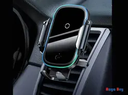 پایه نگهدارنده و شارژر وایرلس بیسوس  Baseus Light Electric Car Holder Wireless Charger 15w