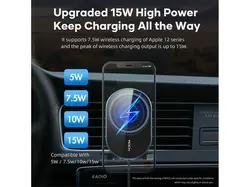 پایه و شارژر وایرلس مگ سیف خودرو راک Rock W36 Q1 Apple Magnetic Car Charger