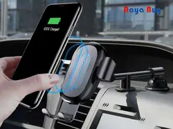 پایه نگه دارنده گوشی و وایرلس شارژر موبایل اصلی بیسوس مدل Wireless Charger Gravity Car Moment - فروشگاه رایابای