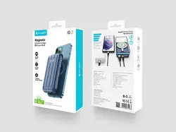 پاور بانک وایرلس مگ سیف ۱۰۰۰۰ میلی آمپر راک Rock Space P99 Magnetic Wireless 10000mAH Power Bank Fast Charge