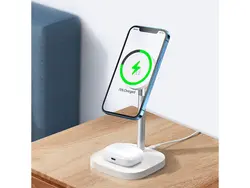 شارژر وایرلس مگ سیف دار مک دودو Mcdodo CH-734 2In1 MagSafe Desktop Wireless Charger Stand - فروشگاه رایابای