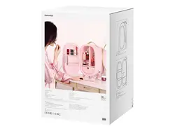 جعبه آرایش بیسوس مدل BASEUS Beauty Fridge 13L with Makeup Mirror and LED Light 220V CN Plug Pink - فروشگاه رایابای