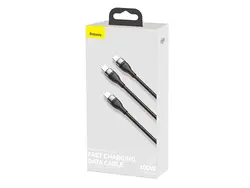 کابل دو سر فست شارژ یک و نیم متری بیسوس Baseus Flash Series 2in1 Fast Charging Cable Type-C to C+C 100 W 1.5m CA1T2-C01