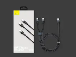 کابل دو سر فست شارژ یک و نیم متری بیسوس Baseus Flash Series 2in1 Fast Charging Cable Type-C to C+C 100 W 1.5m CA1T2-C01