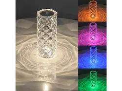 چراغ رومیزی لوکس با طراحی کریستالی دایمند ط   rose diamond table lamp USB charging Touch lamp - فروشگاه رایابای