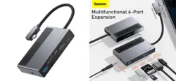 هاب چندکاره تایپ سی بیسوس Baseus Magic Multifunctional Type-C HubCAHUB-DA0G