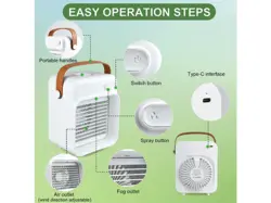 کولر رومیزی پرتابل 3 سرعته مدل Valieno Portable Air Cooler F05