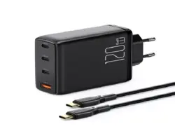 شارژر دیواری 120 وات 4 پورت مک دودو با سری مطابق ایران MCDODO CH-076 GaN 120W High Power 4 Ports Fast Charging Phone Charger with Cable - Black, EU Plug