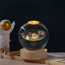 چراغ خواب رومیزی توپ کریستالیNight Light LED Crystal Ball Table Lamp