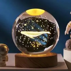 چراغ خواب رومیزی توپ کریستالیNight Light LED Crystal Ball Table Lamp