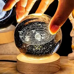 چراغ خواب رومیزی توپ کریستالیNight Light LED Crystal Ball Table Lamp