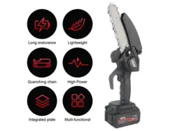 اره شارژی کوچک 300 وات الکتریک ساو  mini camp chainsaw electric saw 300w