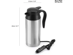 کتری برقی خودرویی Car Kettle Boiler Sunsbell 750ml Car Heating Travel Cup Stainless Steel