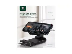 پاوربانک و پایه نگهدارنده تاشو موبایل 10000میلی آمپر اهم گرین‌لاین power bank and foldable mobile stand 10000mAh GREENLION - فروشگاه رایابای