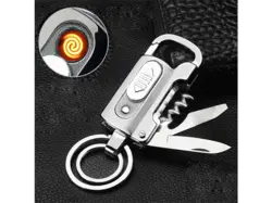 فندک شارژی و جاکلیدی چندکاره Multi-function keychain rechargeable Electronic Lighter - فروشگاه رایابای