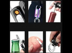 فندک شارژی و جاکلیدی چندکاره Multi-function keychain rechargeable Electronic Lighter - فروشگاه رایابای