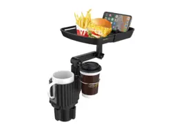 هولدر ، جا لیوانی و نگهدارنده غذا مخصوص خودرو car cup holder with a food tray and attachable cup holder tray - فروشگاه رایابای