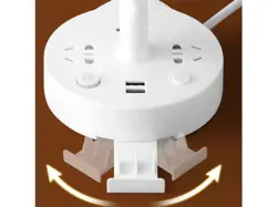 چراغ خواب هوشمند دارای پایه نگهدارنده گوشی ، پورت USB و سوکت برق  Smart Desk Lamp and Integrated Power Socket With USB Charging Port