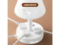 چراغ خواب هوشمند دارای پایه نگهدارنده گوشی ، پورت USB و سوکت برق  Smart Desk Lamp and Integrated Power Socket With USB Charging Port