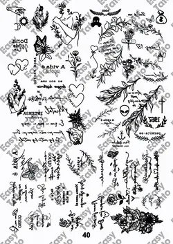 تتو موقت پکیج 100عددی به همراه اسپری تتو