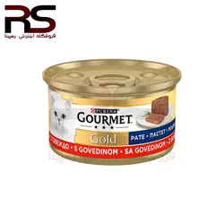 کنسرو پته گربه گورمت گلد با طعم گوشت گاو 85 گرم