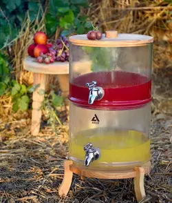 کلمن شیشه ای دو طبقه پایه چوبی ARKO