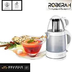 کتری سفید فابریک و اصل چای ساز بوش