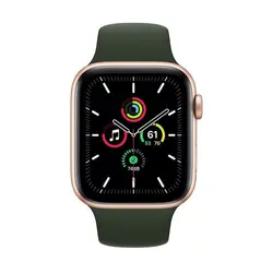 اپل واچ سری SE مدل 44mm بدنه آلومینیوم به رنگ طلایی با بند سیلیکونی اسپورت