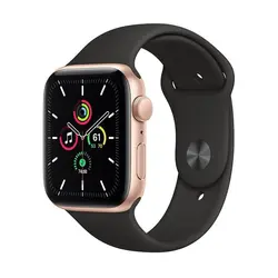 اپل واچ سری SE مدل 44mm بدنه آلومینیوم به رنگ طلایی با بند سیلیکونی اسپورت