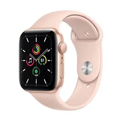 اپل واچ سری SE مدل 44mm بدنه آلومینیوم به رنگ طلایی با بند سیلیکونی اسپورت