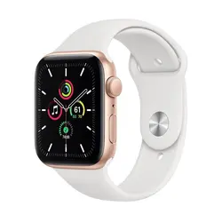 اپل واچ سری SE مدل 44mm بدنه آلومینیوم به رنگ طلایی با بند سیلیکونی اسپورت