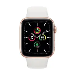 اپل واچ سری SE مدل 44mm بدنه آلومینیوم به رنگ طلایی با بند سیلیکونی اسپورت