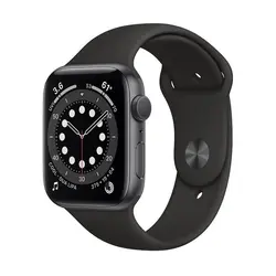 اپل واچ سری 6 مدل 40mm بدنه آلومینیوم به رنگ خاکستری با بند سیلیکونی اسپورت
