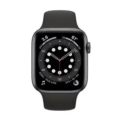 اپل واچ سری 6 مدل 40mm بدنه آلومینیوم به رنگ خاکستری با بند سیلیکونی اسپورت