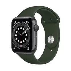 اپل واچ سری 6 مدل 40mm بدنه آلومینیوم به رنگ خاکستری با بند سیلیکونی اسپورت