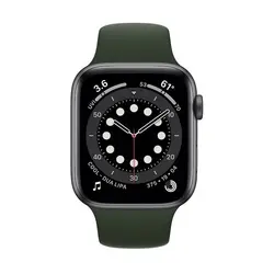 اپل واچ سری 6 مدل 40mm بدنه آلومینیوم به رنگ خاکستری با بند سیلیکونی اسپورت