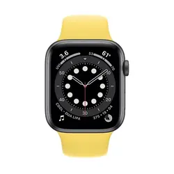 اپل واچ سری 6 مدل 40mm بدنه آلومینیوم به رنگ خاکستری با بند سیلیکونی اسپورت