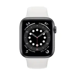اپل واچ سری 6 مدل 40mm بدنه آلومینیوم به رنگ خاکستری با بند سیلیکونی اسپورت