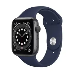 اپل واچ سری 6 مدل 40mm بدنه آلومینیوم به رنگ خاکستری با بند سیلیکونی اسپورت