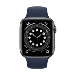 اپل واچ سری 6 مدل 40mm بدنه آلومینیوم به رنگ خاکستری با بند سیلیکونی اسپورت
