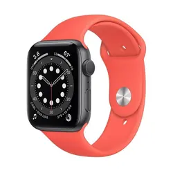 اپل واچ سری 6 مدل 40mm بدنه آلومینیوم به رنگ خاکستری با بند سیلیکونی اسپورت
