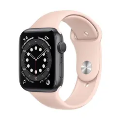اپل واچ سری 6 مدل 40mm بدنه آلومینیوم به رنگ خاکستری با بند سیلیکونی اسپورت
