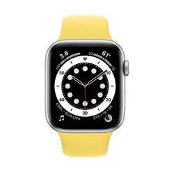 اپل واچ سری 6 مدل 40mm بدنه آلومینیوم به رنگ نقره ای با بند سیلیکونی اسپورت