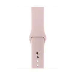 اپل واچ سری ۳ مدل 38mm بدنه آلومینیوم به رنگ طلایی با بند سیلیکونی اسپورت