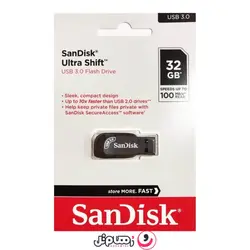 فلش مموری سن دیسک مدل Ultra Shift CZ۴۱۰ ظرفیت ۳۲ گیگابایت USB 3.0 + گارانتی مادام العمر